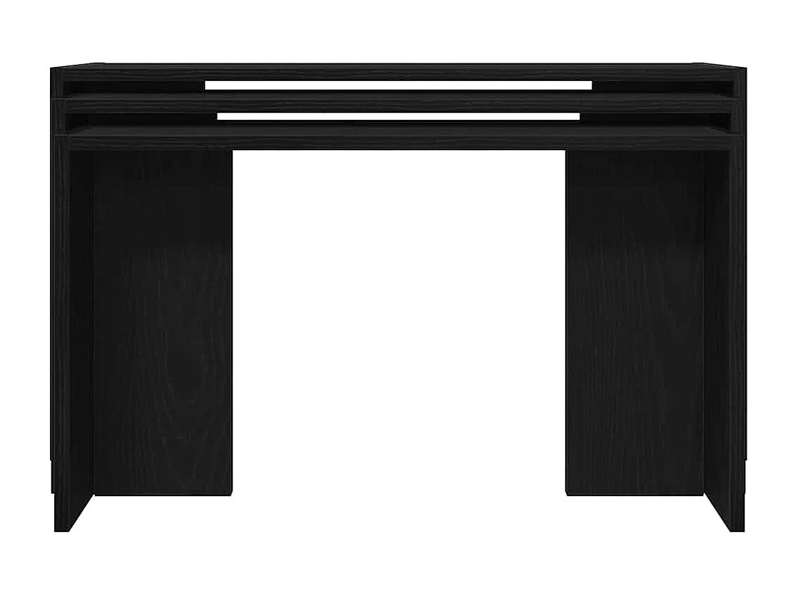 Mesas apilables 3 piezas madera contrachapada negro