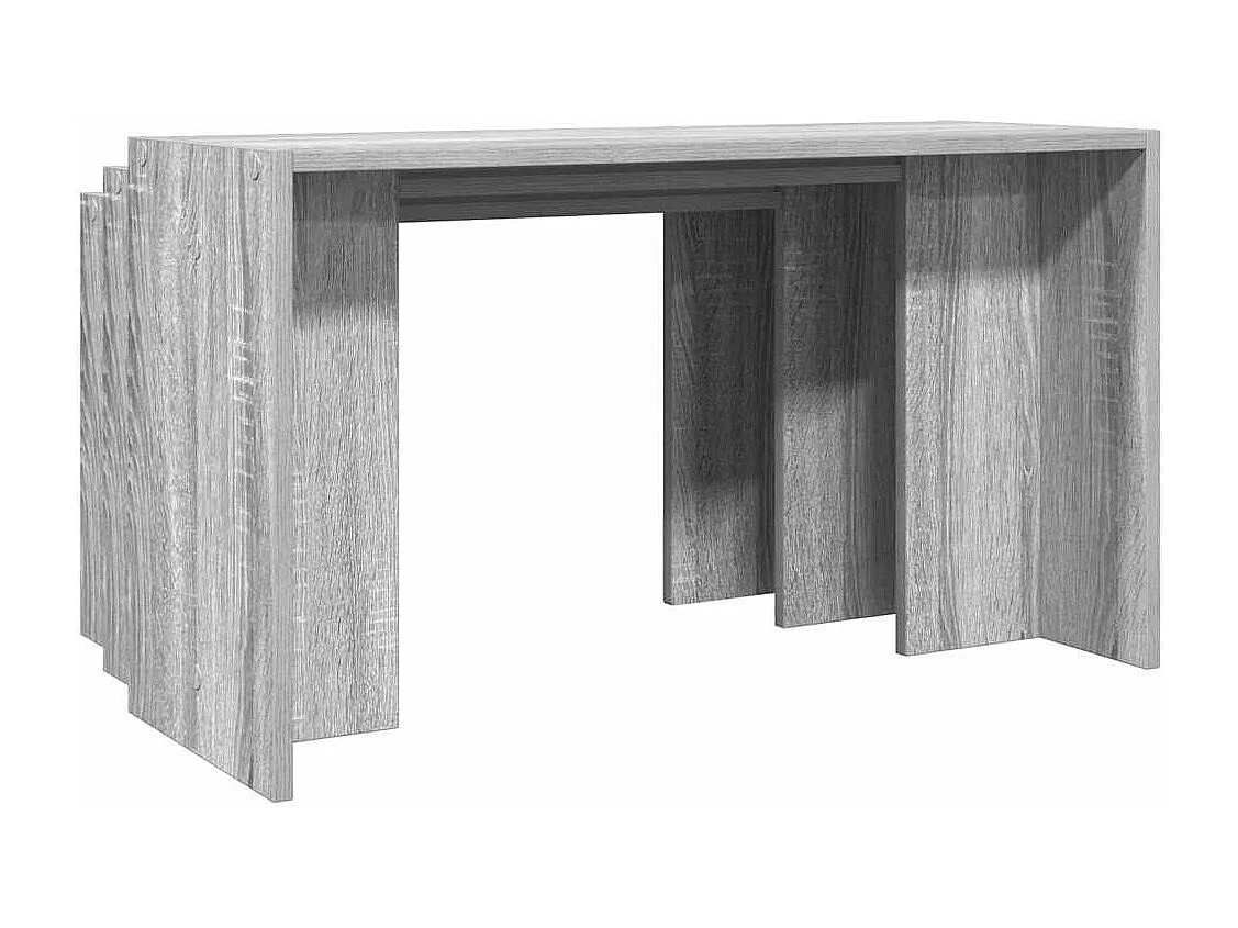 Tables gigognes 3 pièces sonoma gris bois d'ingénierie