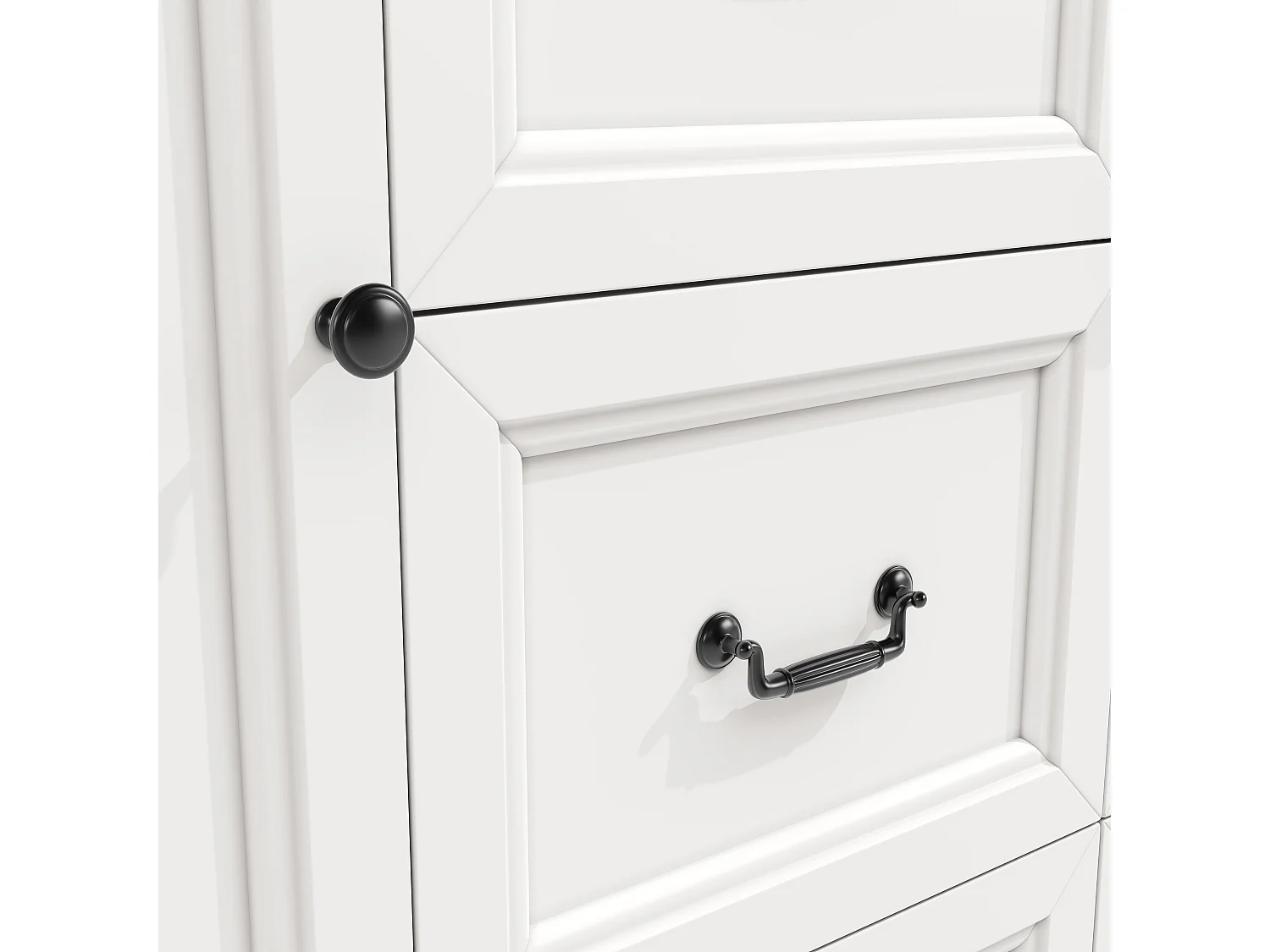 Isla de cocina central móvil - Tablero extensible - 140x73x93 cm - 3 cajones y 2 puertas - estantes abiertos - con toallero - MDF - Blanco