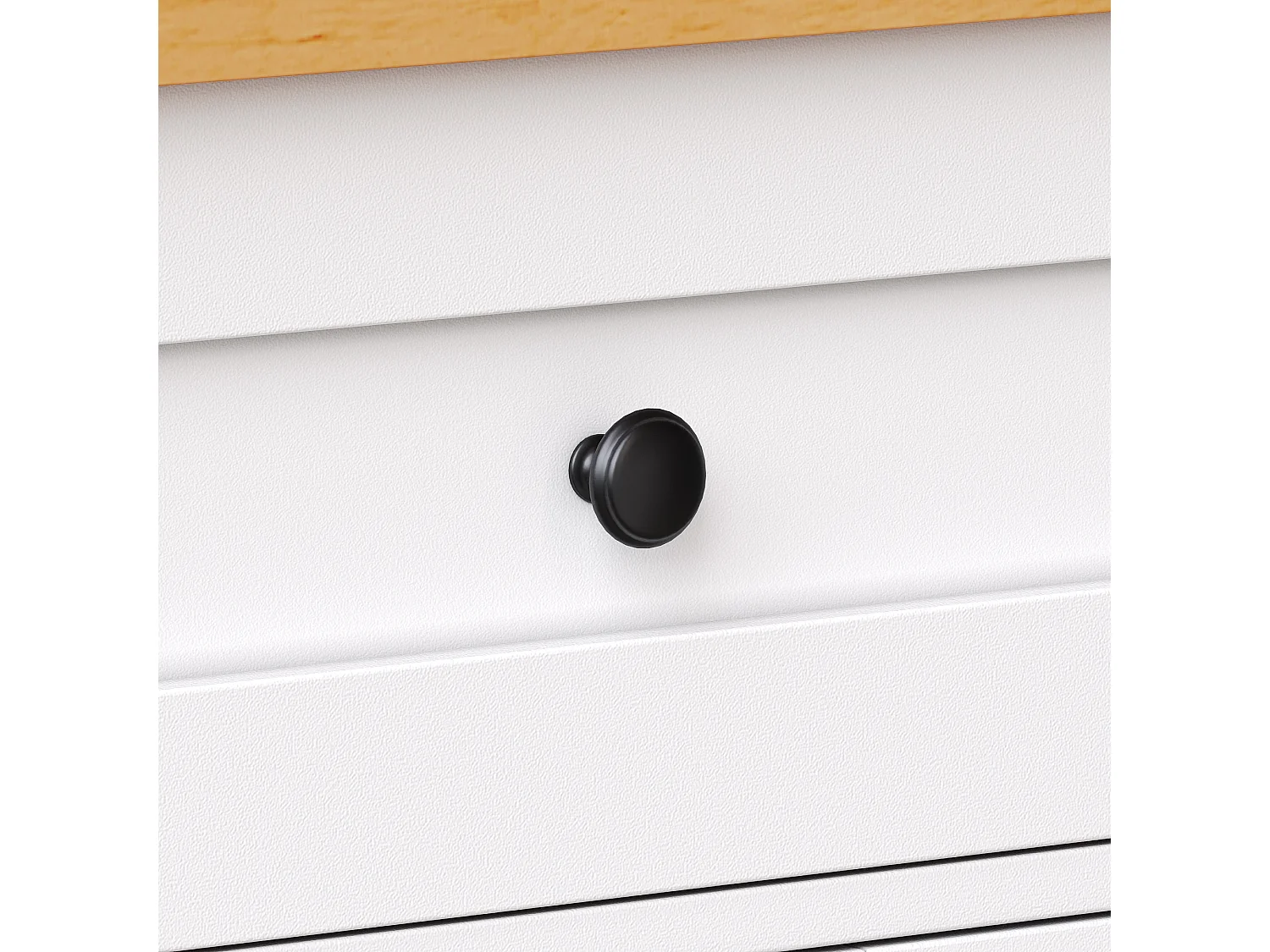 Isola centrale cucina mobile - Piano estendibile - 121x70x90 cm - 1 cassetto e 3 ante - con portasciugamani - MDF - Bianco