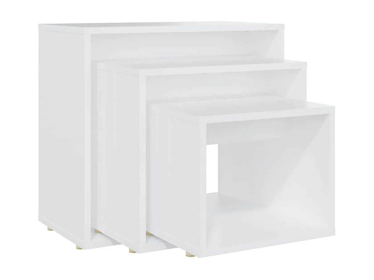 Tables gigognes 3 pièces Blanc Aggloméré