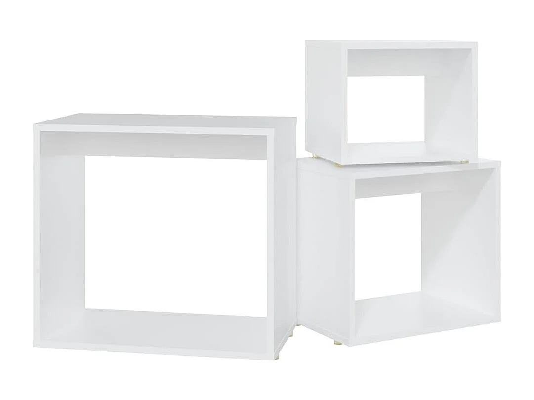 Tables gigognes 3 pièces Blanc Aggloméré