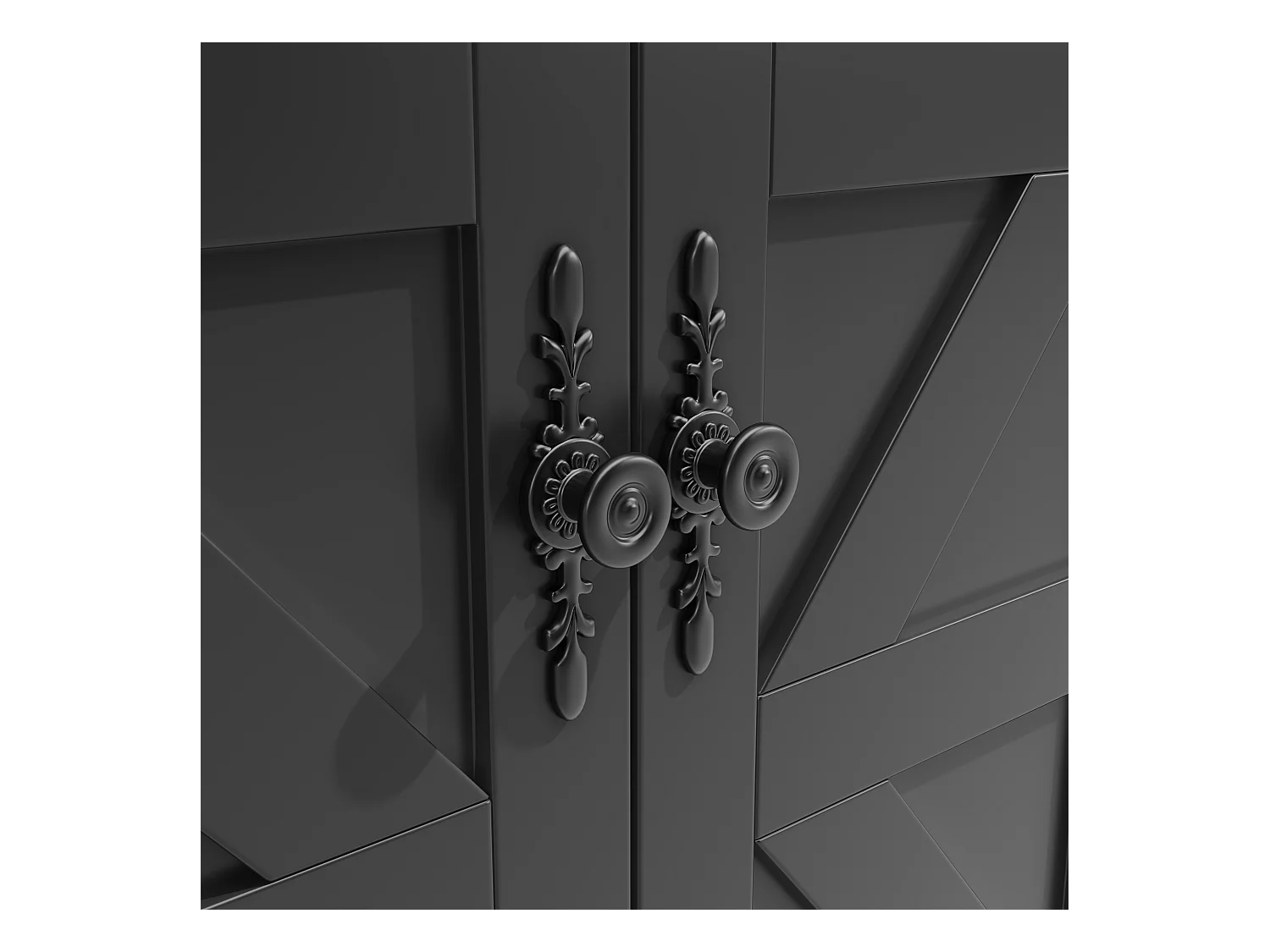 Ilot central de cuisine mobile - Plateau extensible - 140x73x93.5cm - 2 tiroirs et 4 portes - étagères ouvertes - avec porte-serviettes - MDF - Noir