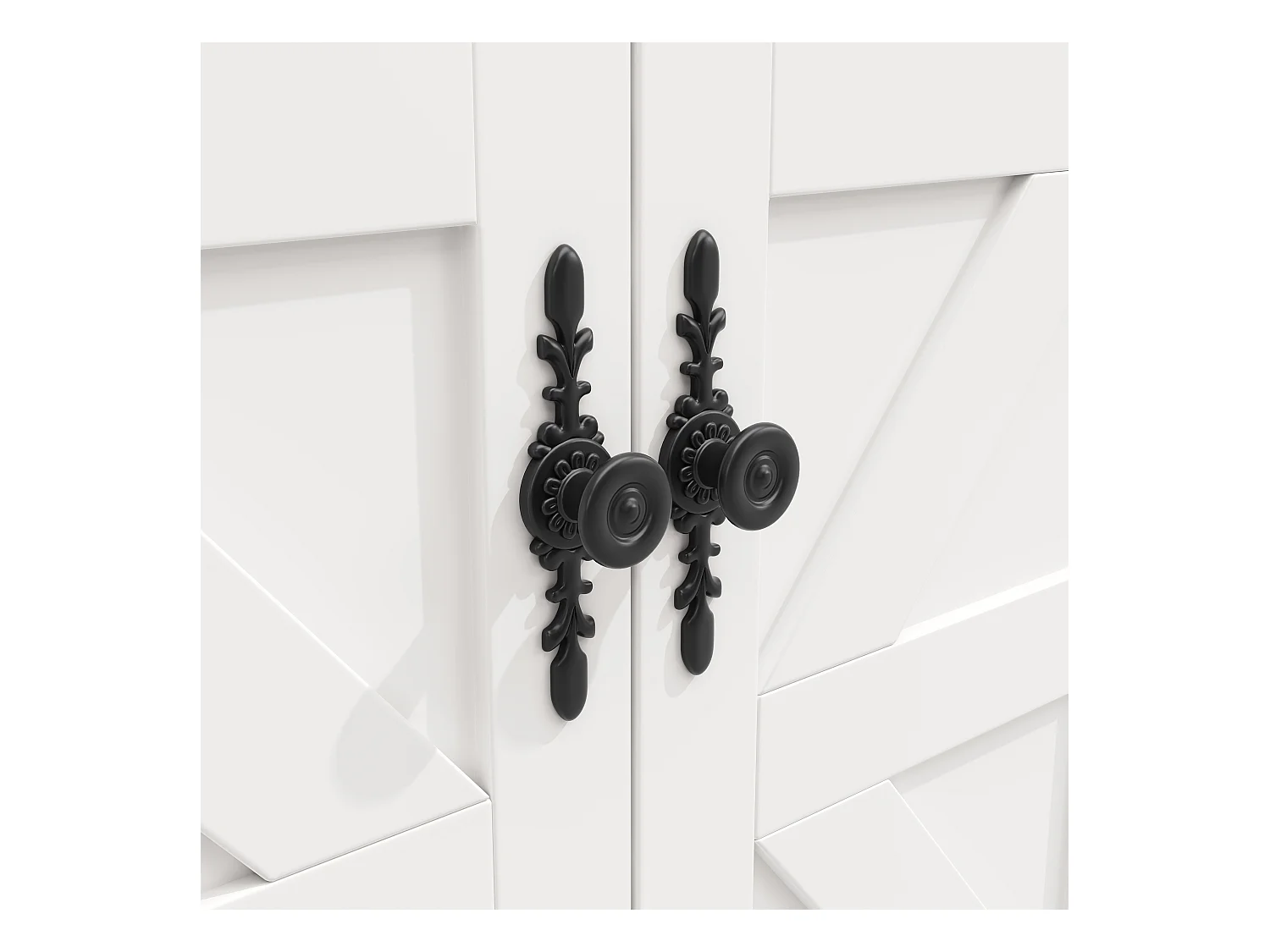 Ilot central de cuisine mobile - Plateau extensible - 140x73x93.5cm - 2 tiroirs et 4 portes - étagères ouvertes - avec porte-serviettes - MDF - Blanc