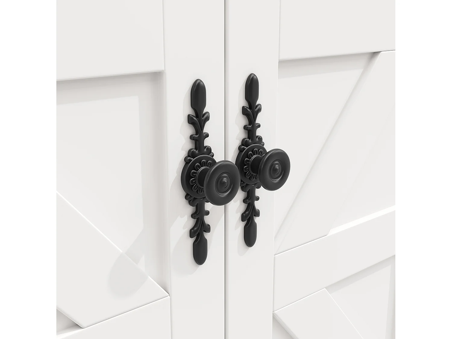 Isola centrale cucina mobile - Piano estendibile - 140x73x93.5 cm - 2 cassetti e 4 ante - ripiani aperti - con portasciugamani - MDF - Bianco