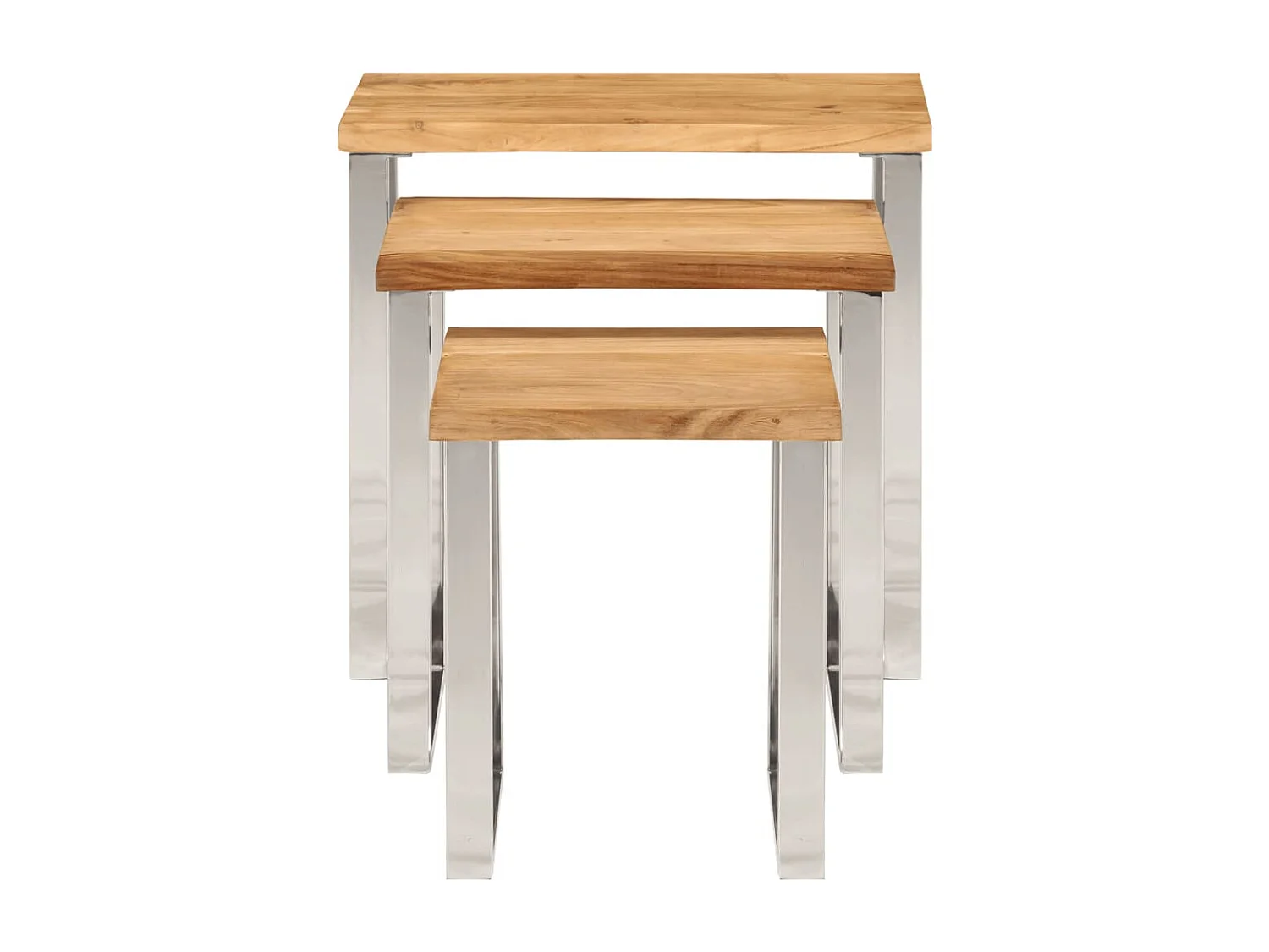 Tables gigognes 3 pièces avec bord vivant bois massif d'acacia