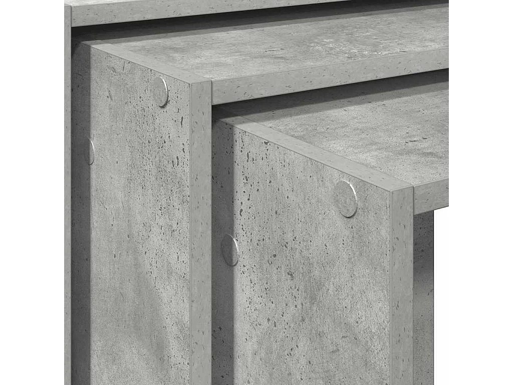 Tables gigognes 3 pièces gris béton bois d'ingénierie