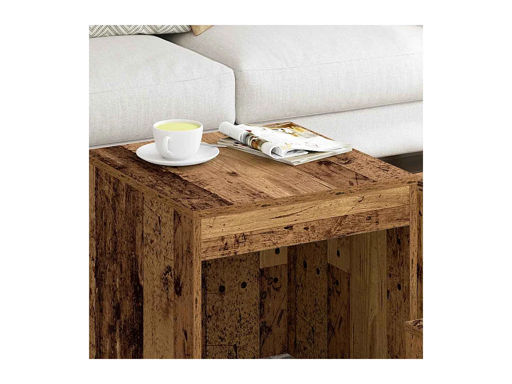 Tables gigognes 3 pièces vieux bois bois d'ingénierie