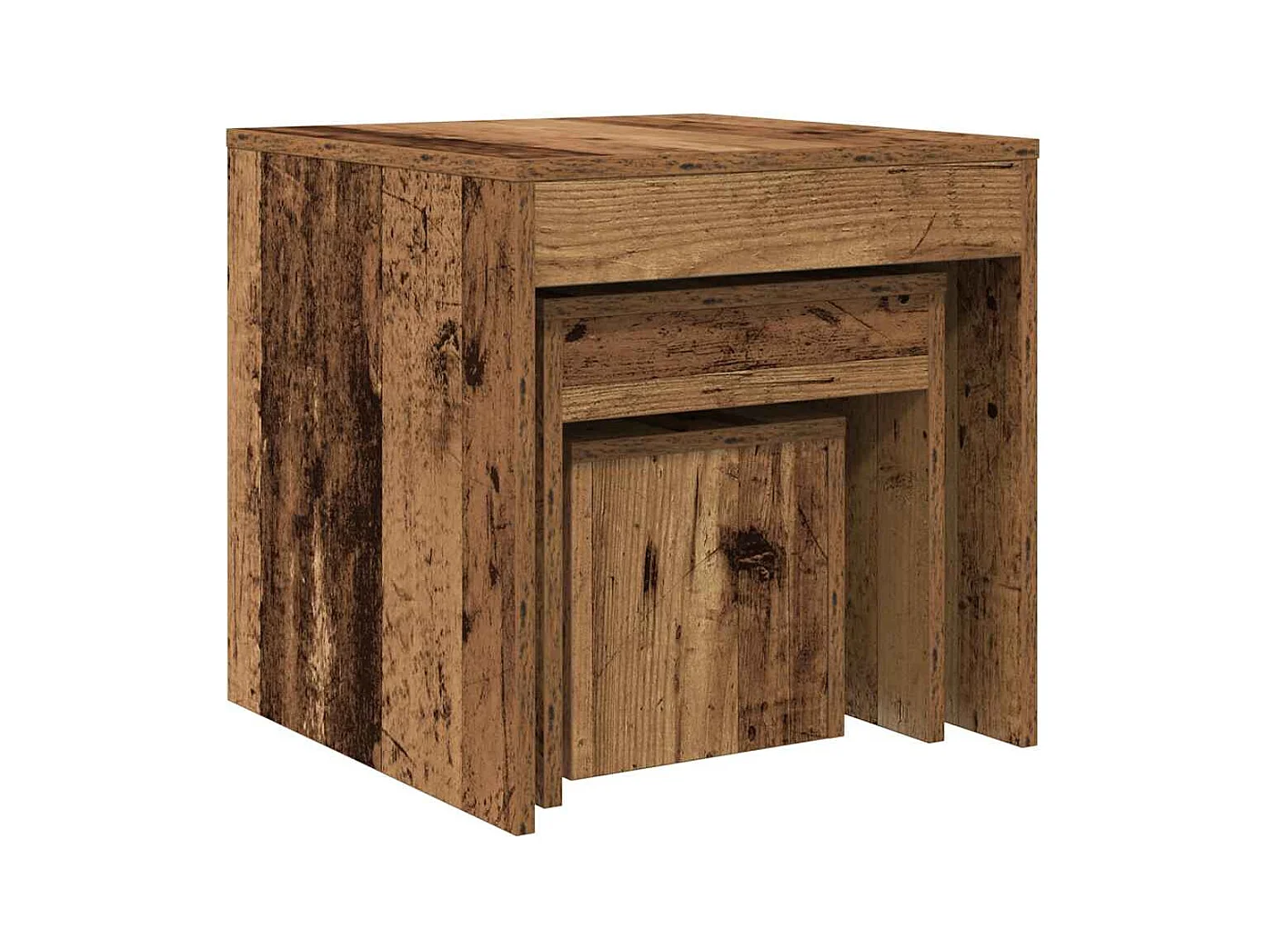 Tables gigognes 3 pièces vieux bois bois d'ingénierie