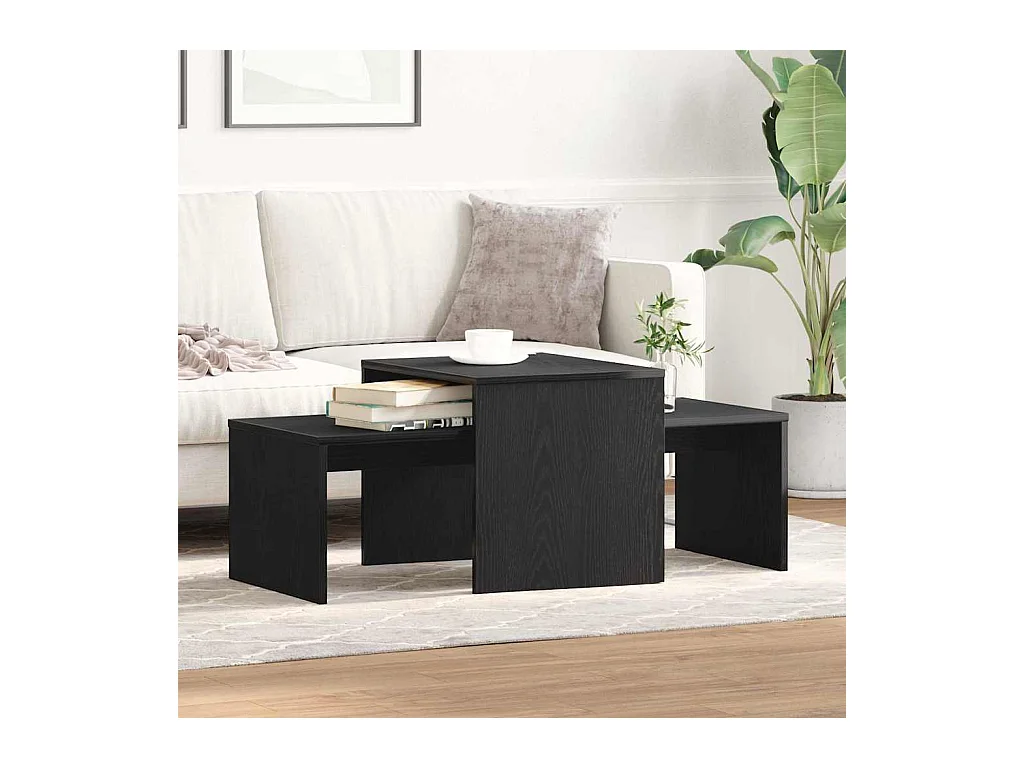Tables gigognes Chêne noir 100 x 48 x 40 cm Bois d'ingénierie