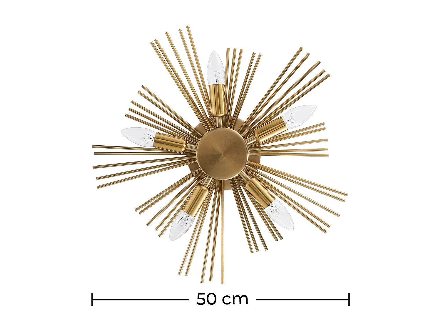 Wandleuchte - Metall-Deckenleuchte - 5 Glühbirnen - Lydia