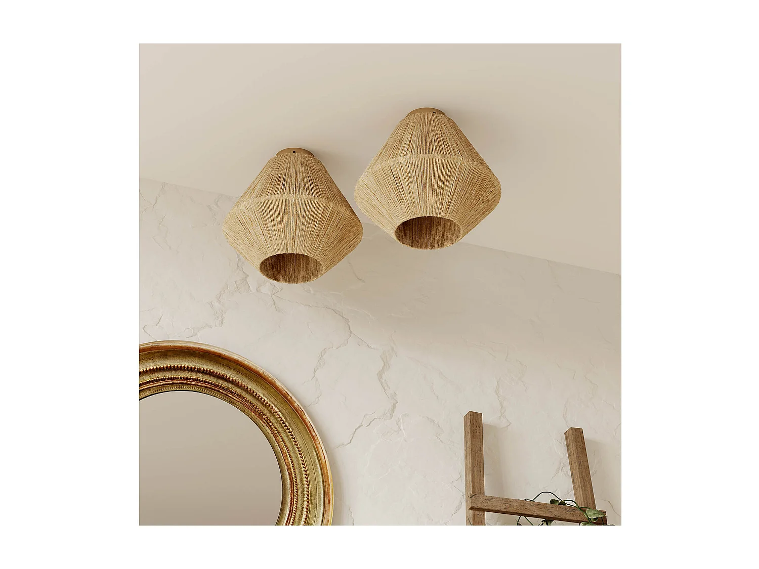 Lampe de plafond - Plafonnier Boho Bali - Naribu Or vieilli