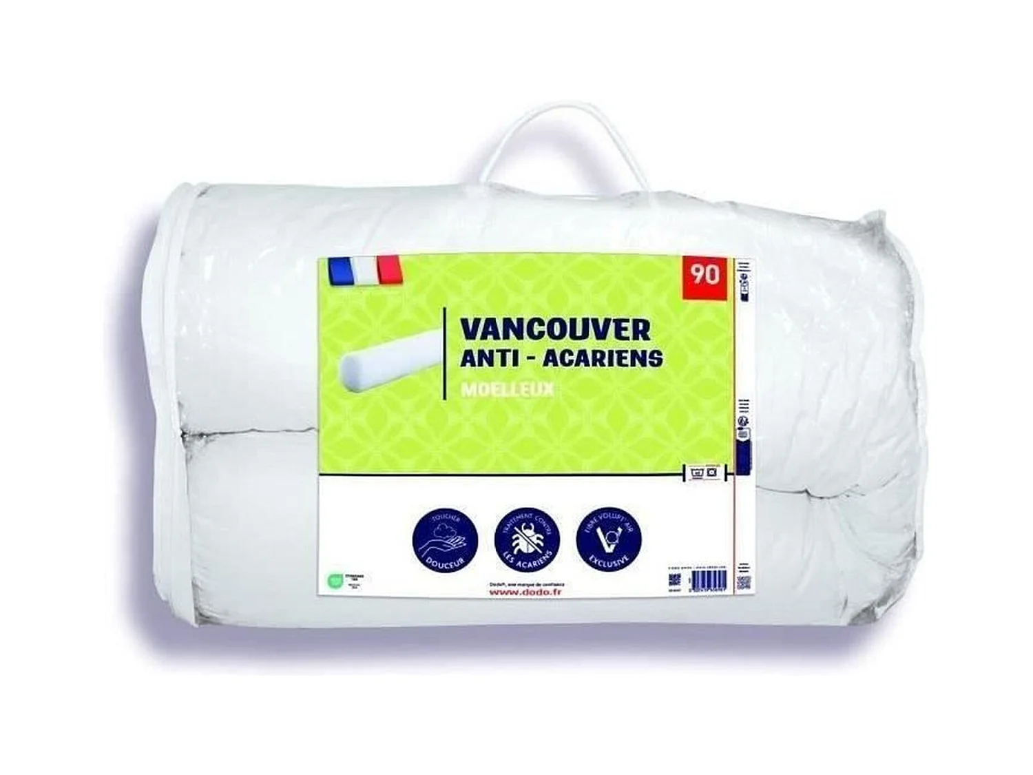 Traversin VANCOUVER 90 cm - anti-acariens - 100% Polyester