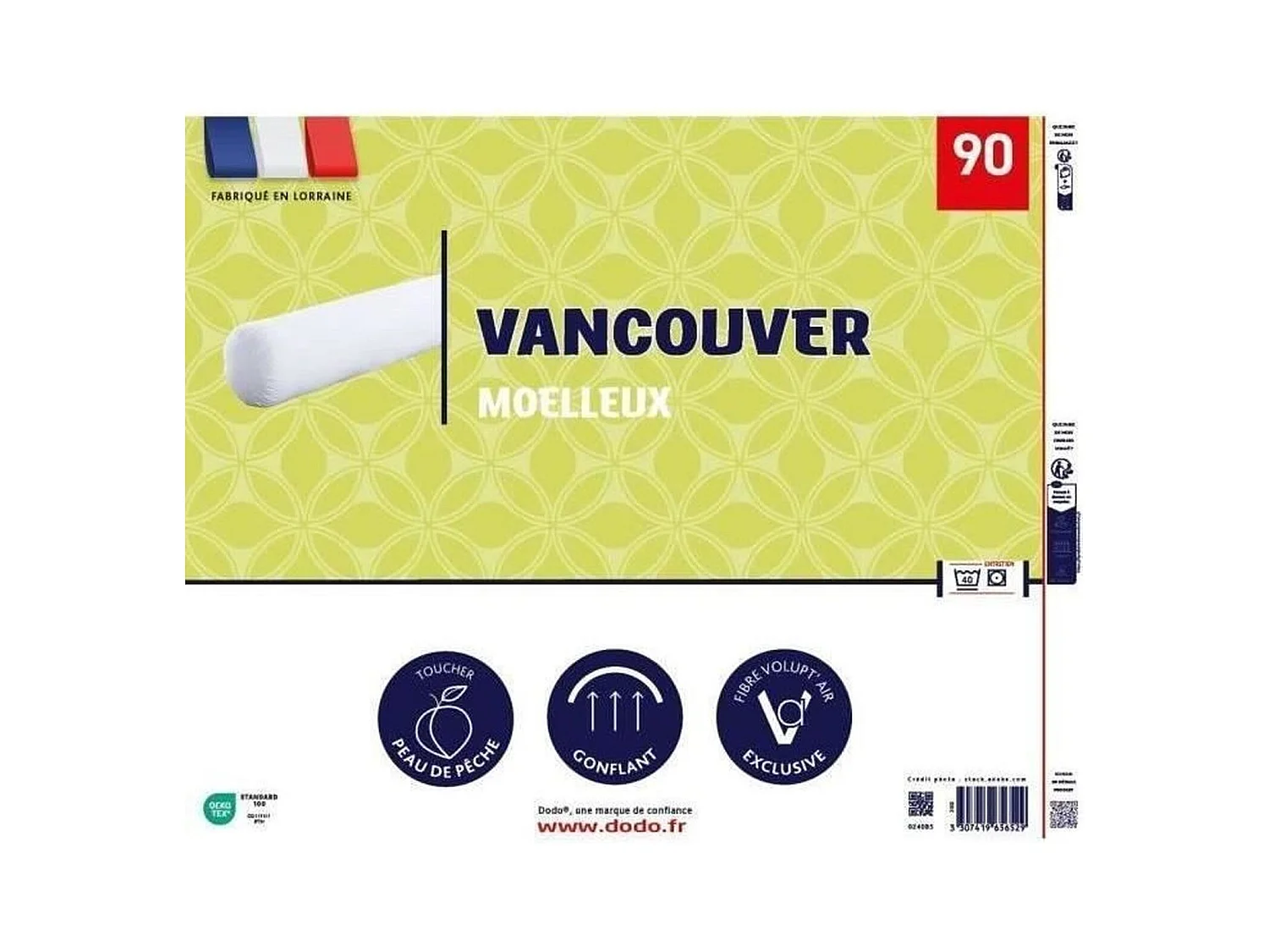 Traversin VANCOUVER 90 cm - 100% Polyester