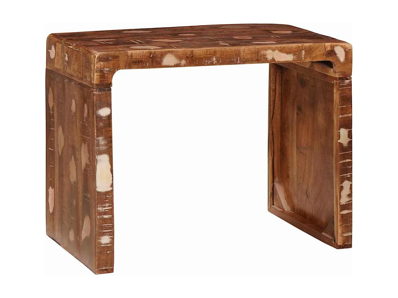 Table d'appoint 60 x 35 x 45 cm bois de récupération massif