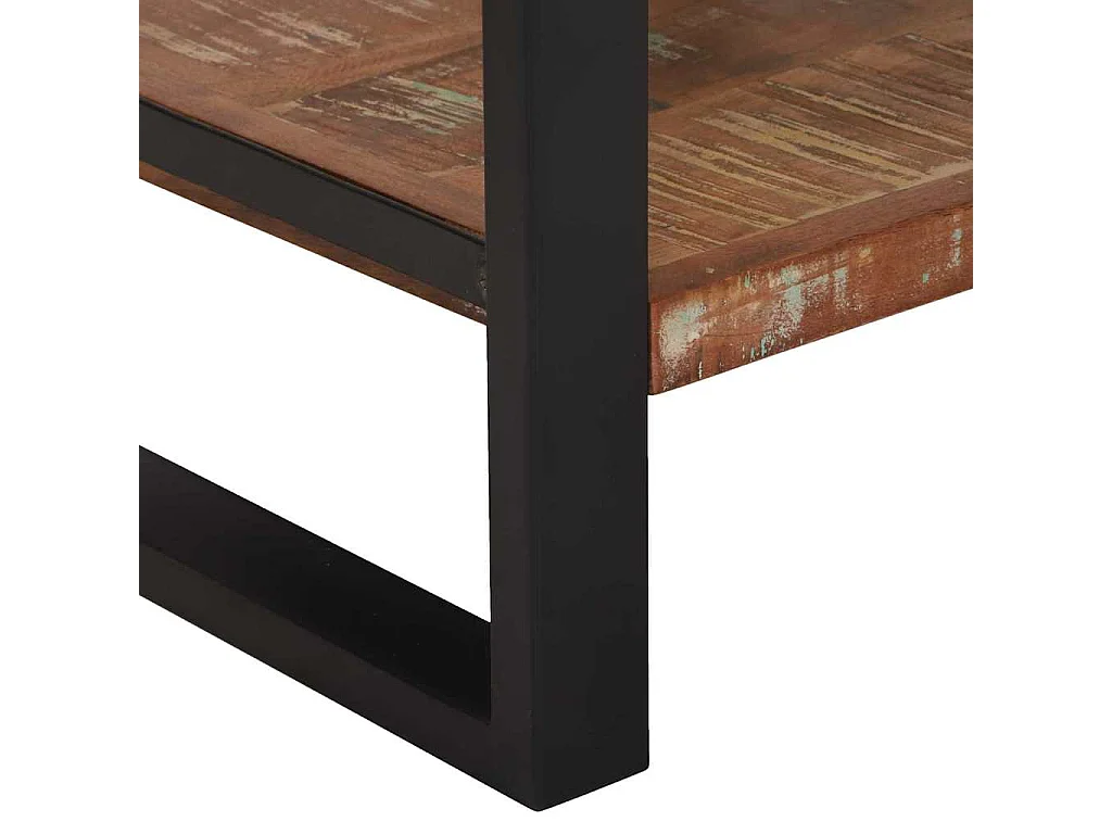 Table d'appoint avec tiroir Multicolore Bois récupéré massif