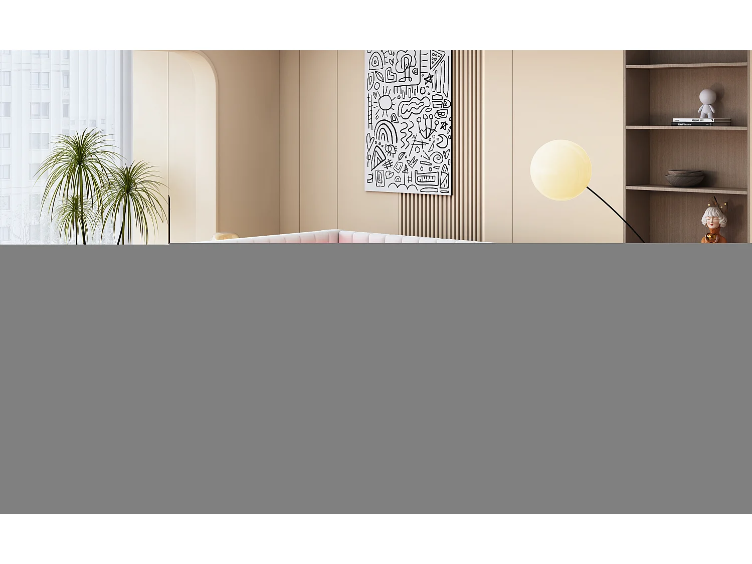 Lit d'appoint L en velours 140x200 cm, avec éclairage LED et port USB, cadre robuste et dossier beige