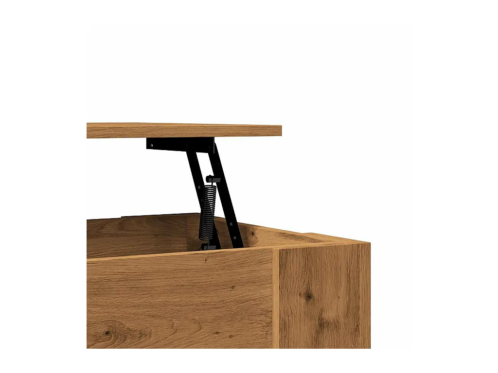 Table basse chêne artisanal 101x49x52 cm bois d'ingénierie