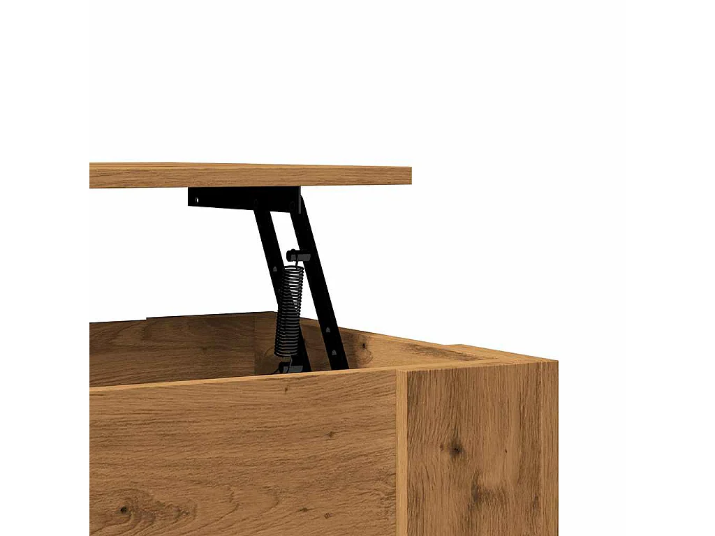 Table basse chêne artisanal 101x49x52 cm bois d'ingénierie