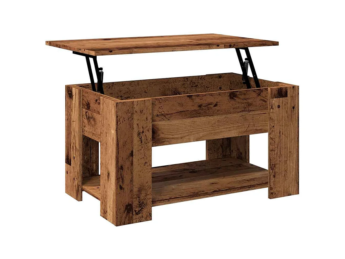 Mesa de centro madera de ingeniería madera antigua 79x49x41 cm