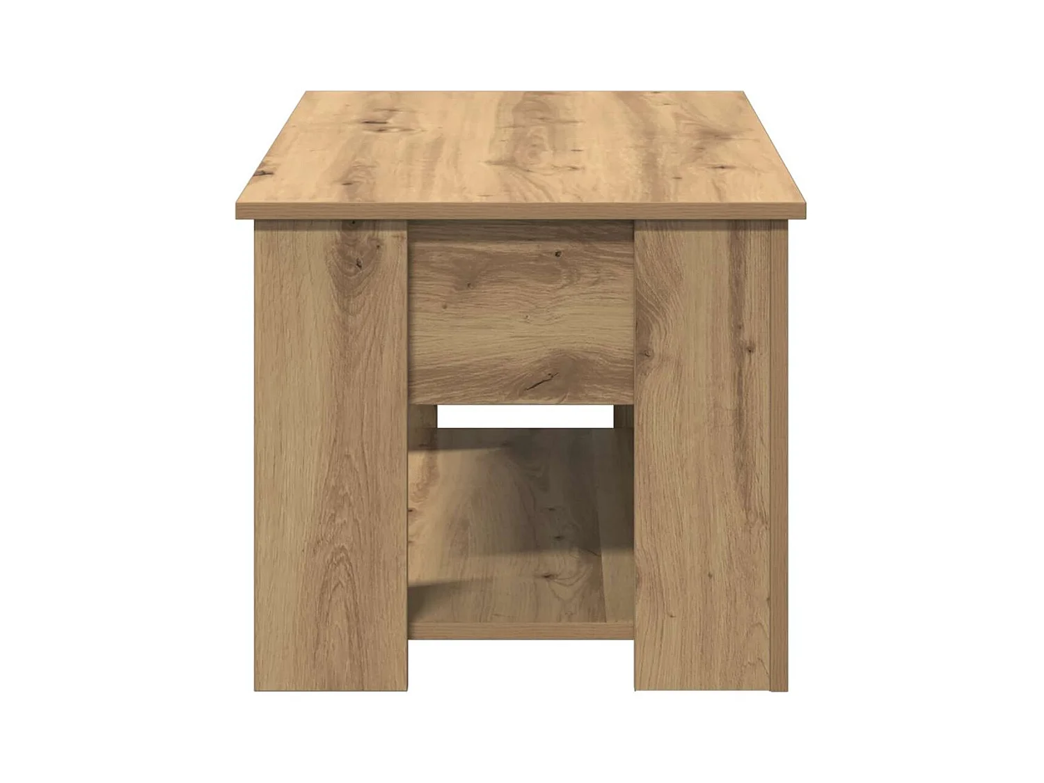 Table basse chêne artisanal 79x49x41 cm bois d'ingénierie