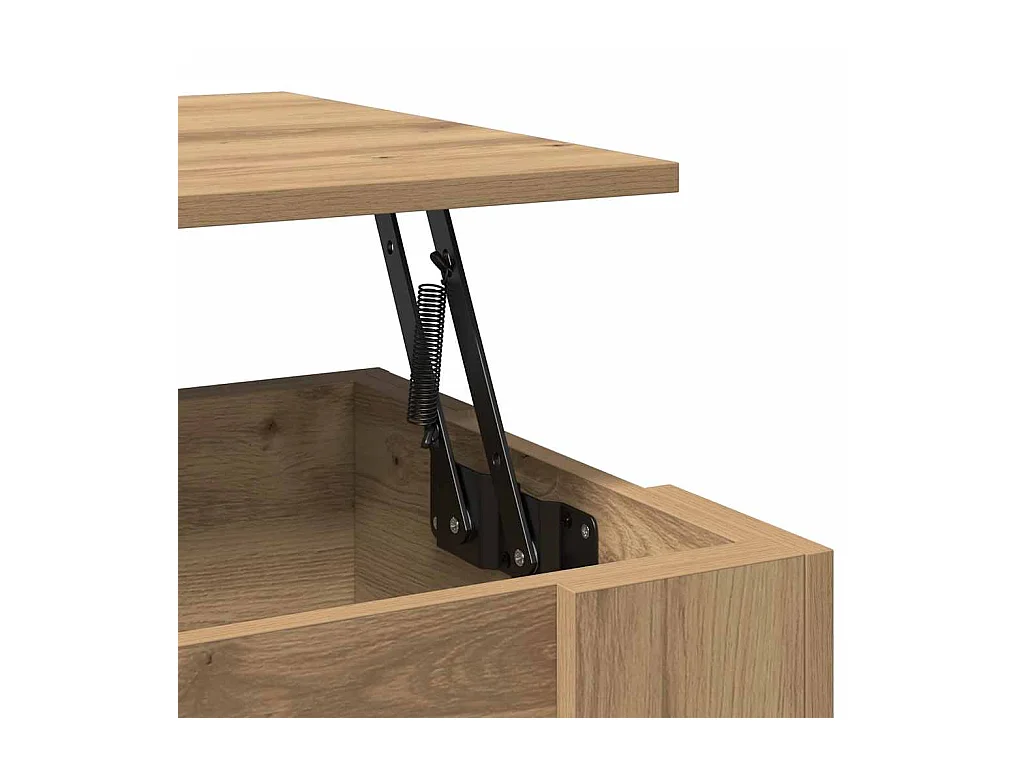 Table basse chêne artisanal 79x49x41 cm bois d'ingénierie