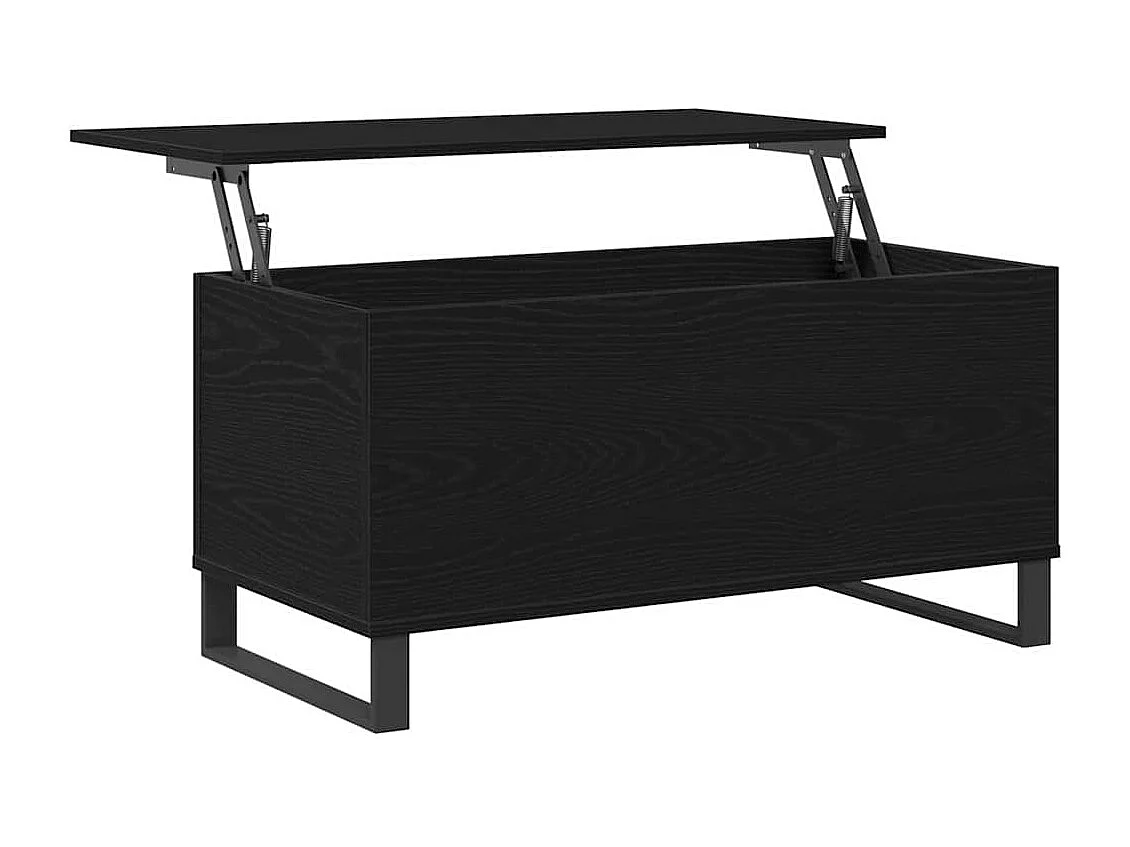 Salontafel Zwart eiken 90 x 44,5 x 45 cm Bewerkt hout