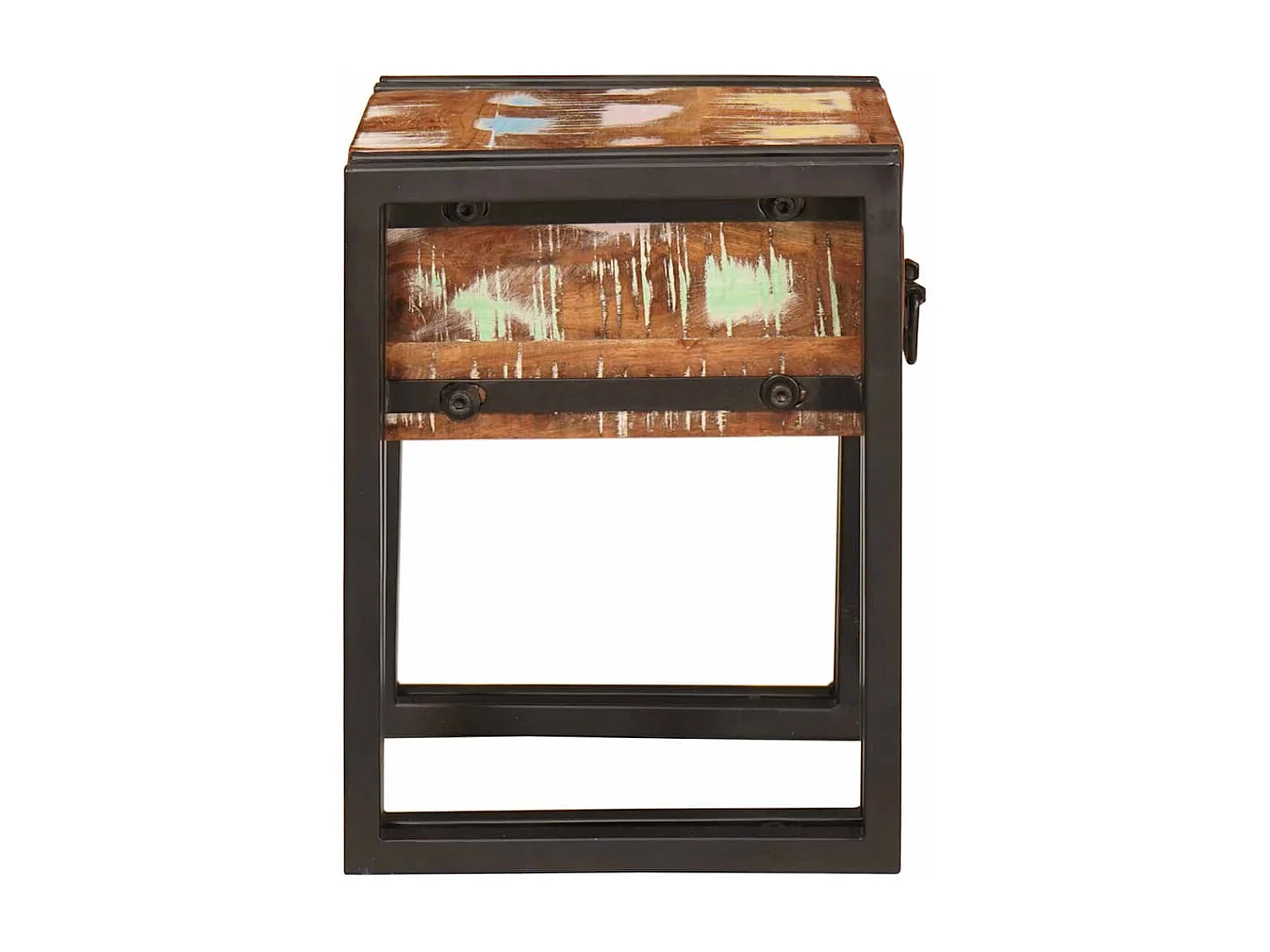 Table d'appoint 30 x 30 x 40 cm Bois recyclé massif et métal