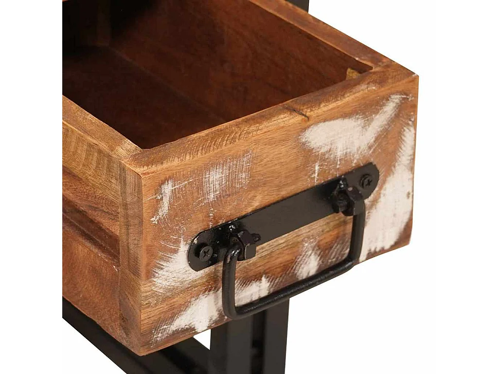 Table d'appoint 30 x 30 x 40 cm Bois recyclé massif et métal