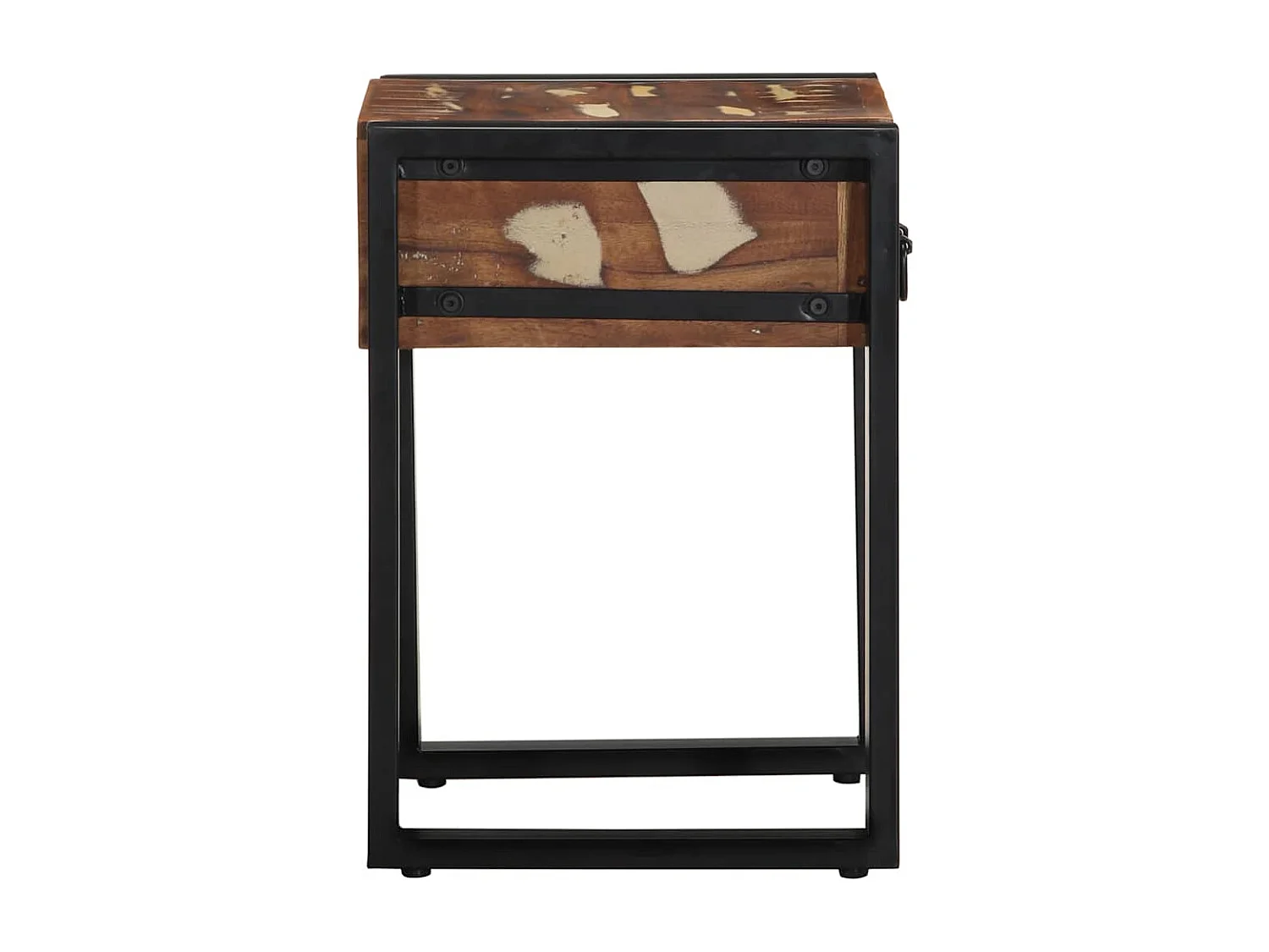 Table d'appoint multicolore 35x35x50cm bois massif récupération