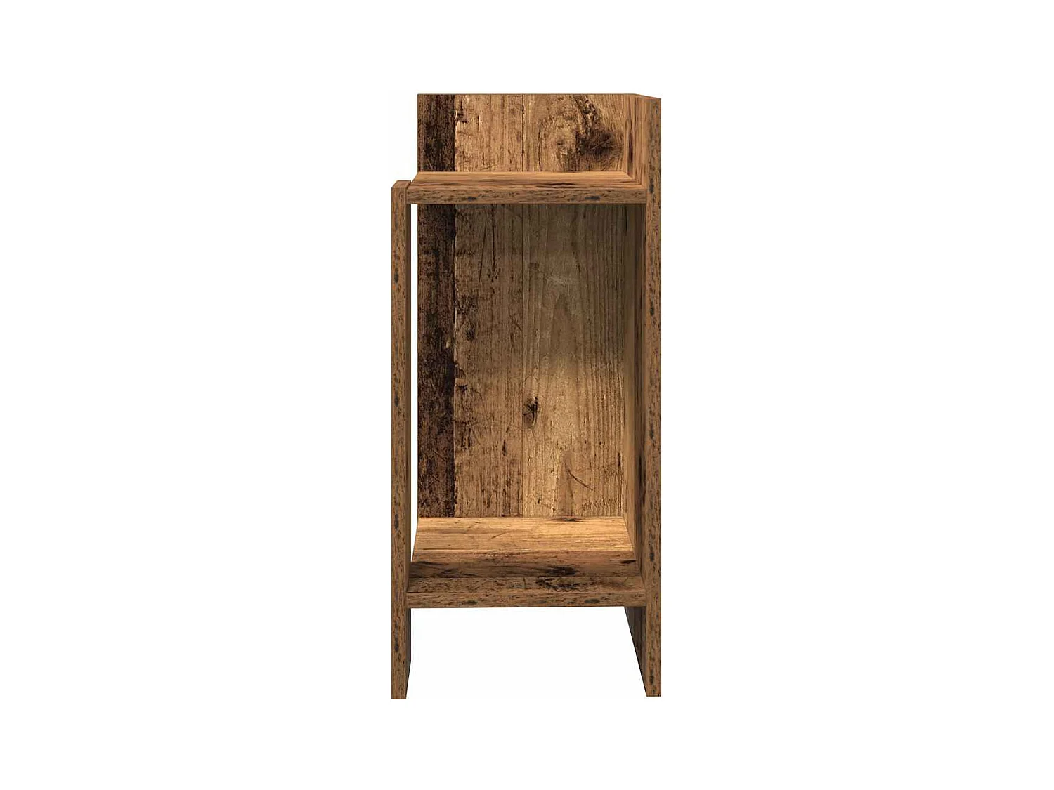 Table d'appoint avec étagère vieux bois 25,5x27x60 cm