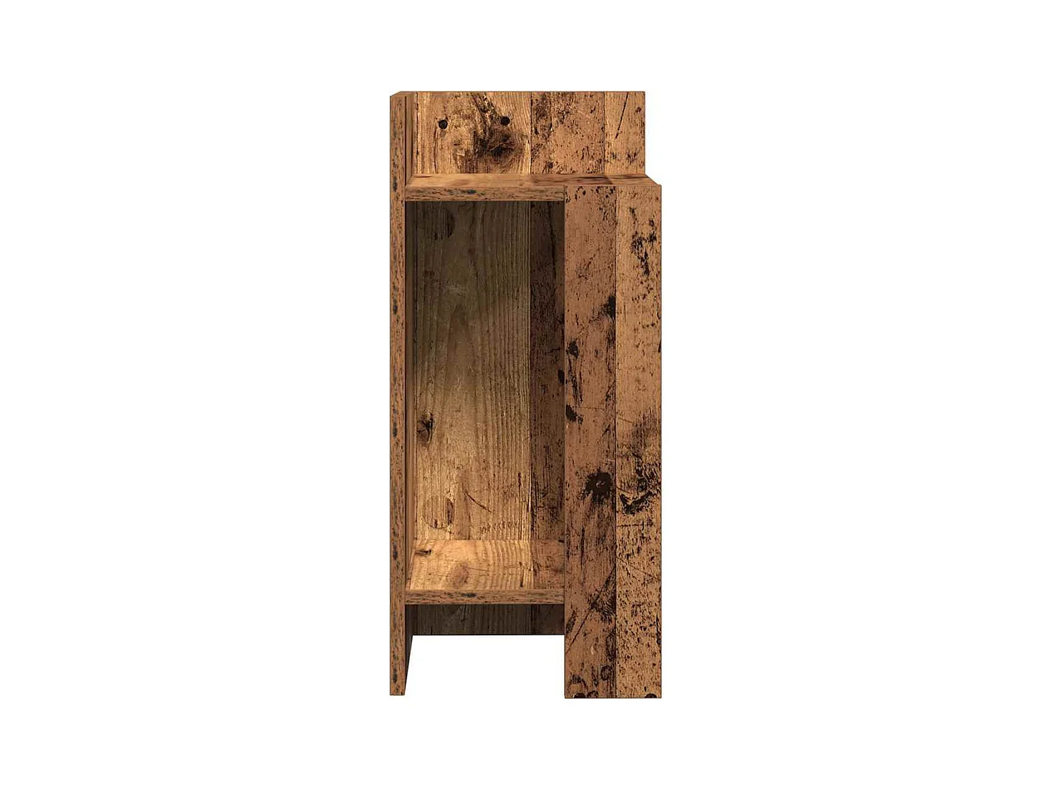 Table d'appoint avec étagère vieux bois 25,5x27x60 cm
