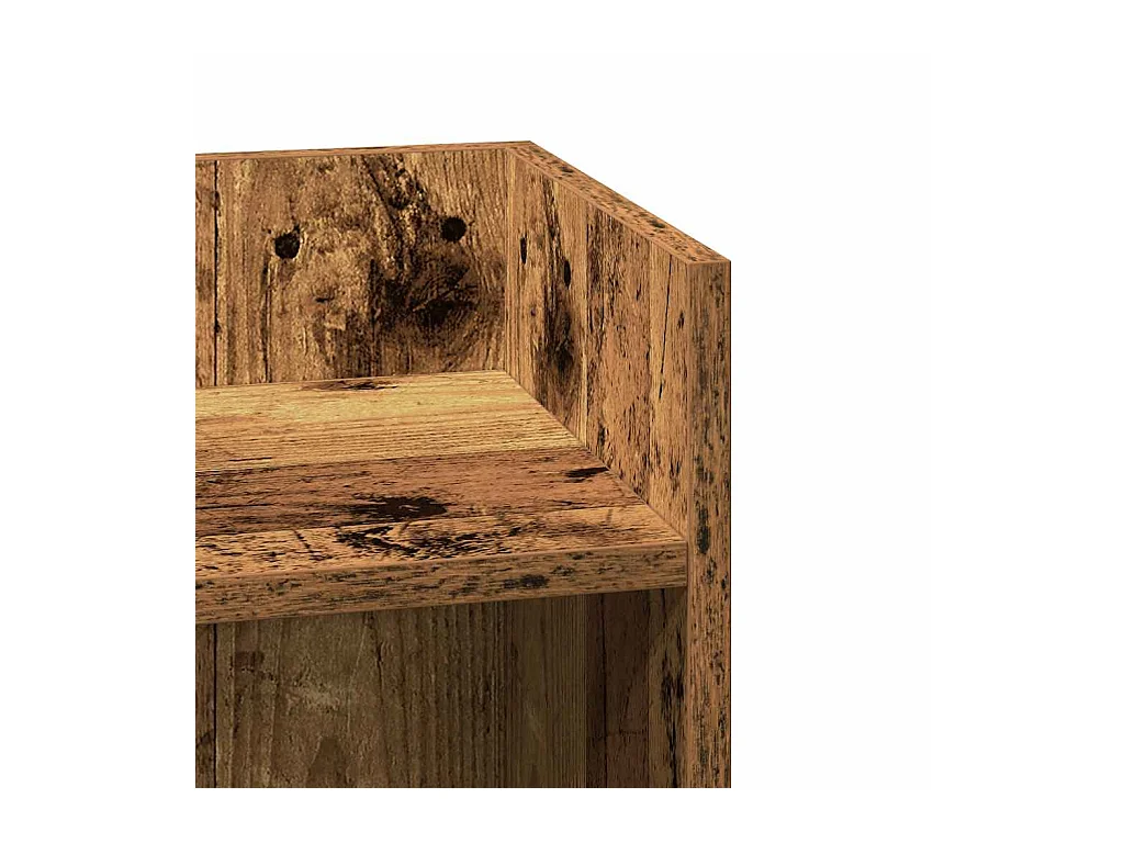 Table d'appoint avec étagère vieux bois 25,5x27x60 cm