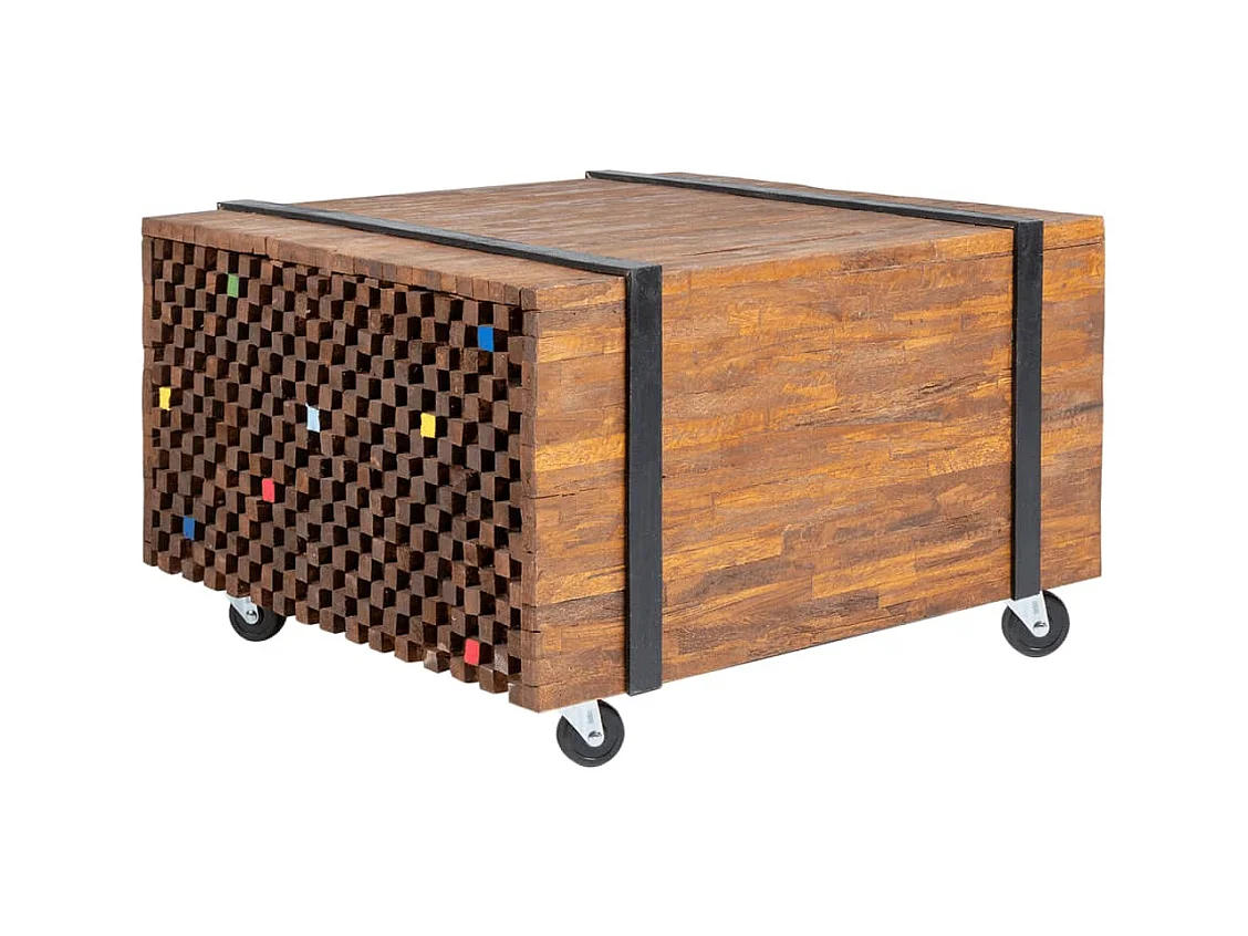 Table d'appoint en teck 60 x 60 x 38 cm