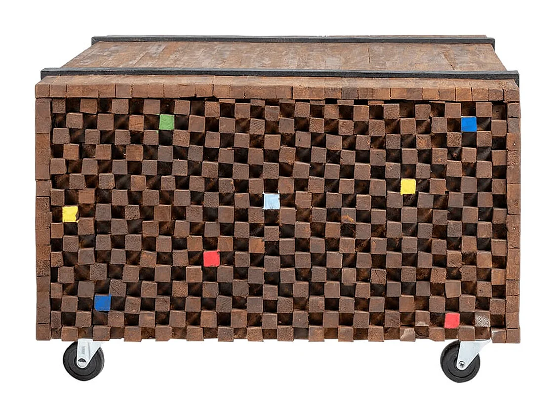 Mesa auxiliar de madera de teca 60x60x38 cm