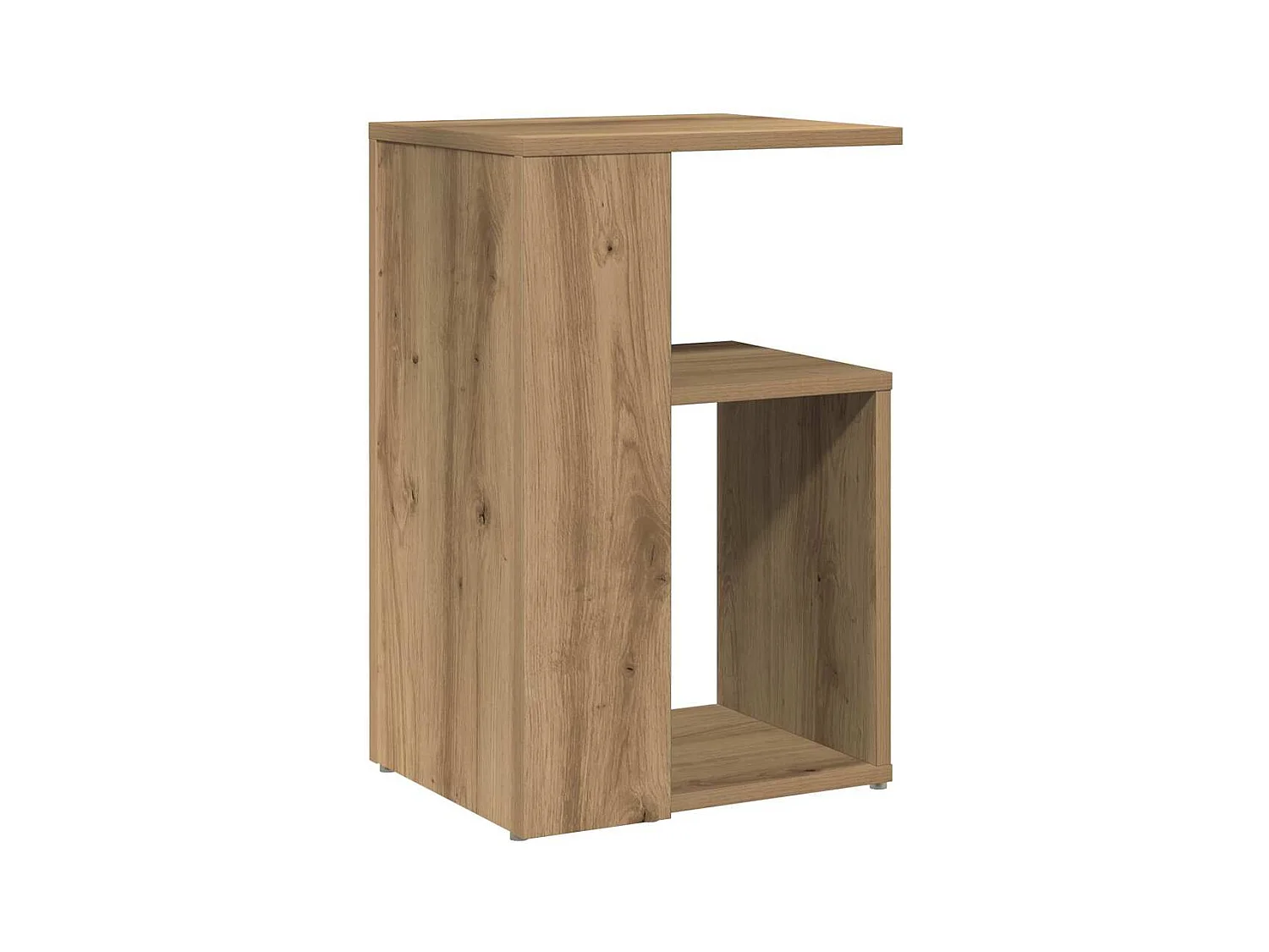 Table d'appoint chêne artisanal 36x30x56 cm bois d'ingénierie