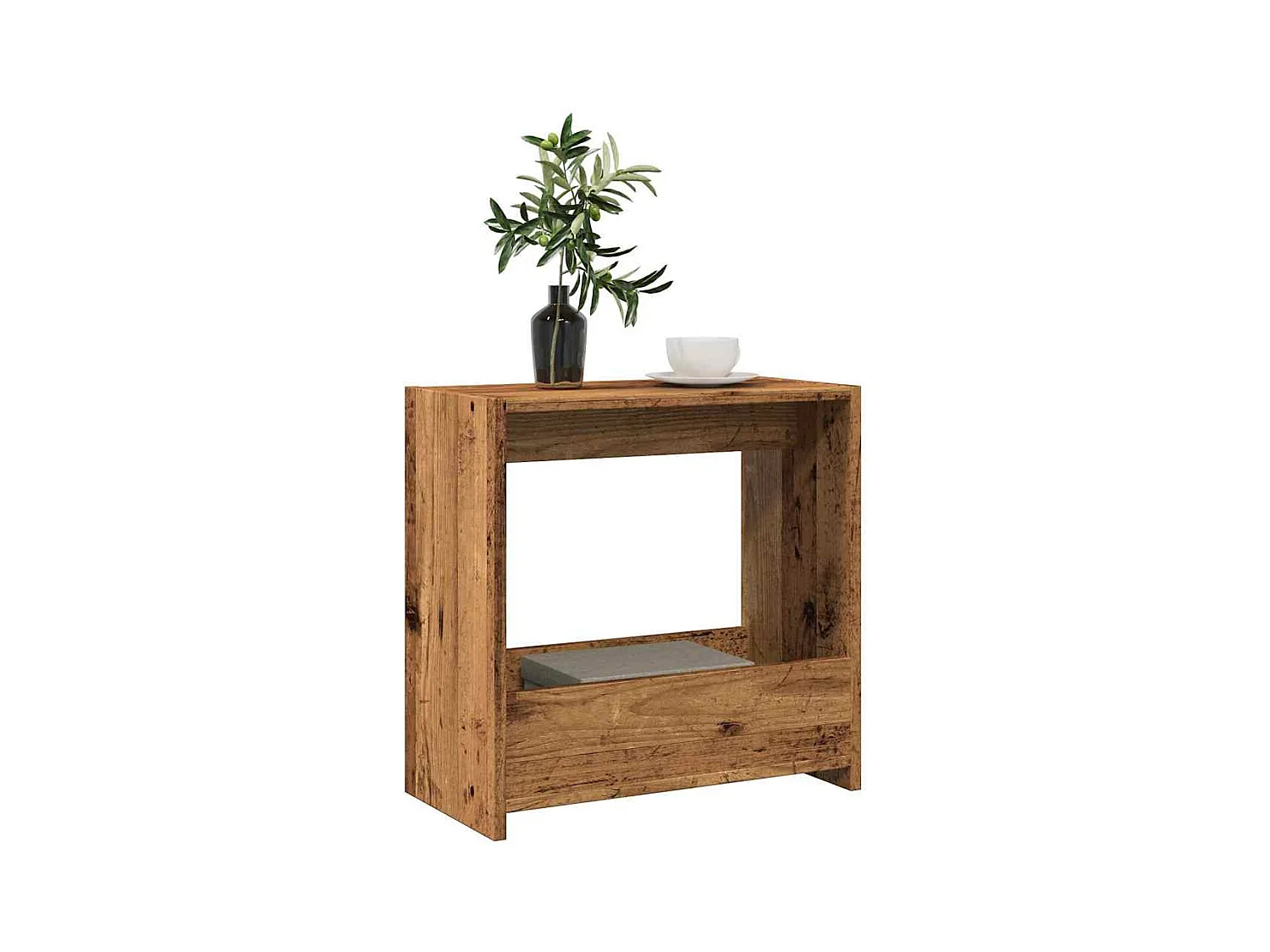 Table d'appoint vieux bois 50x26x50 cm bois d'ingénierie