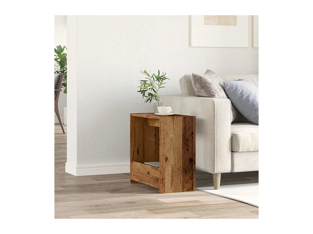 Table d'appoint vieux bois 50x26x50 cm bois d'ingénierie