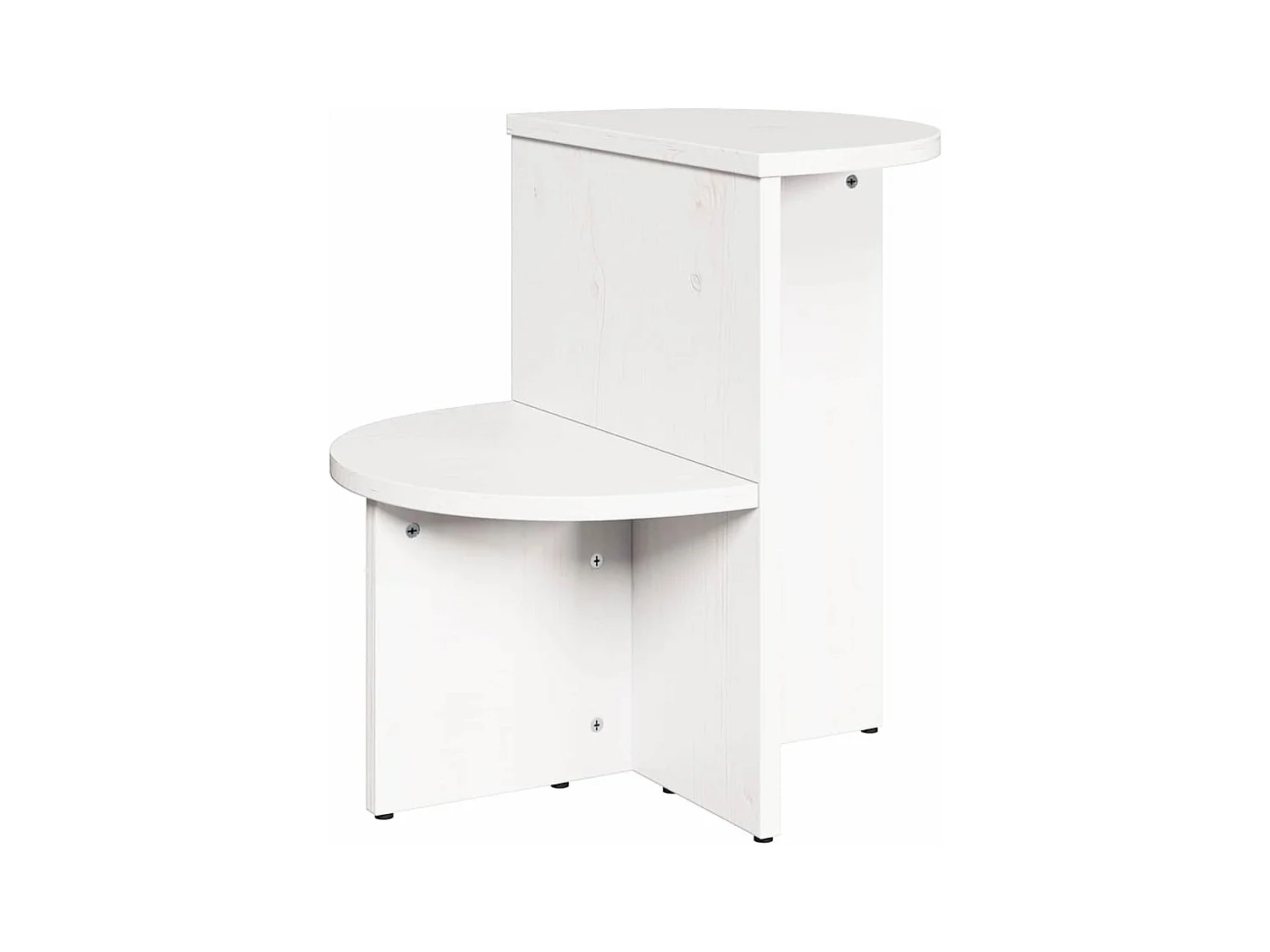 Table d'appoint Blanc 50 x 40 x 50 cm Bois massif en pin