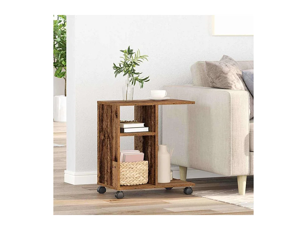 Table d'appoint Bois ancien 50 x 30 x 55 cm Bois d'ingénierie