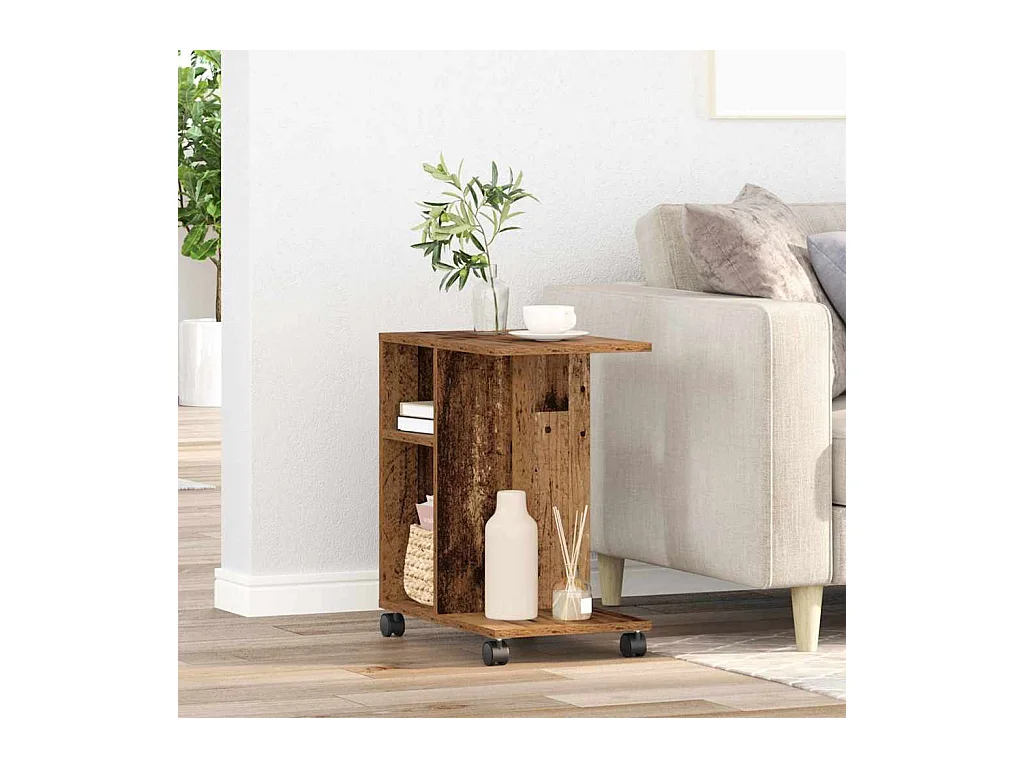 Table d'appoint Bois ancien 50 x 30 x 55 cm Bois d'ingénierie