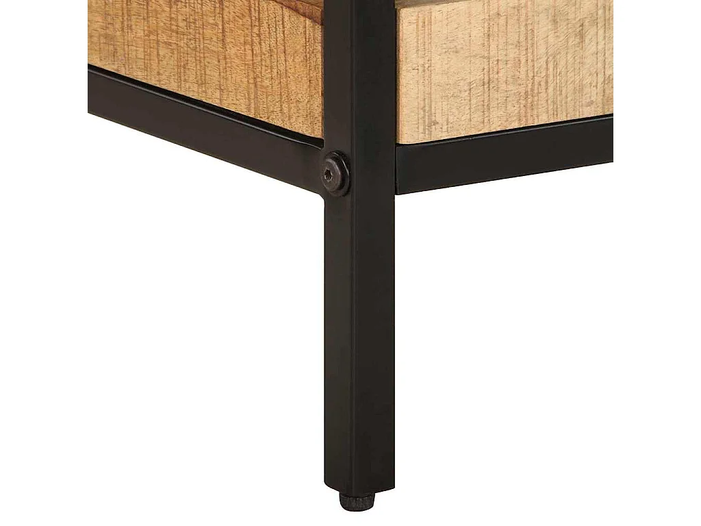 Bijzettafel met plank Bruin 35 x 35 x 45 cm massief mangohout