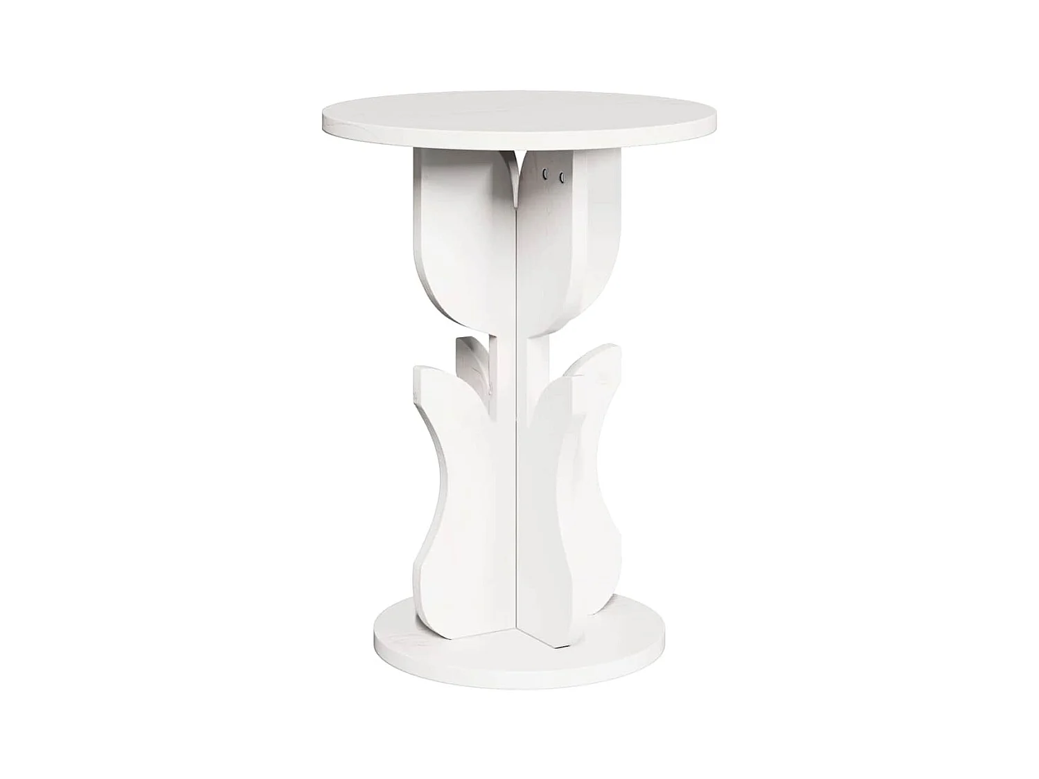 Table d'appoint Blanc 39.5 x 39.5 x 53.5 cm Bois massif en pin