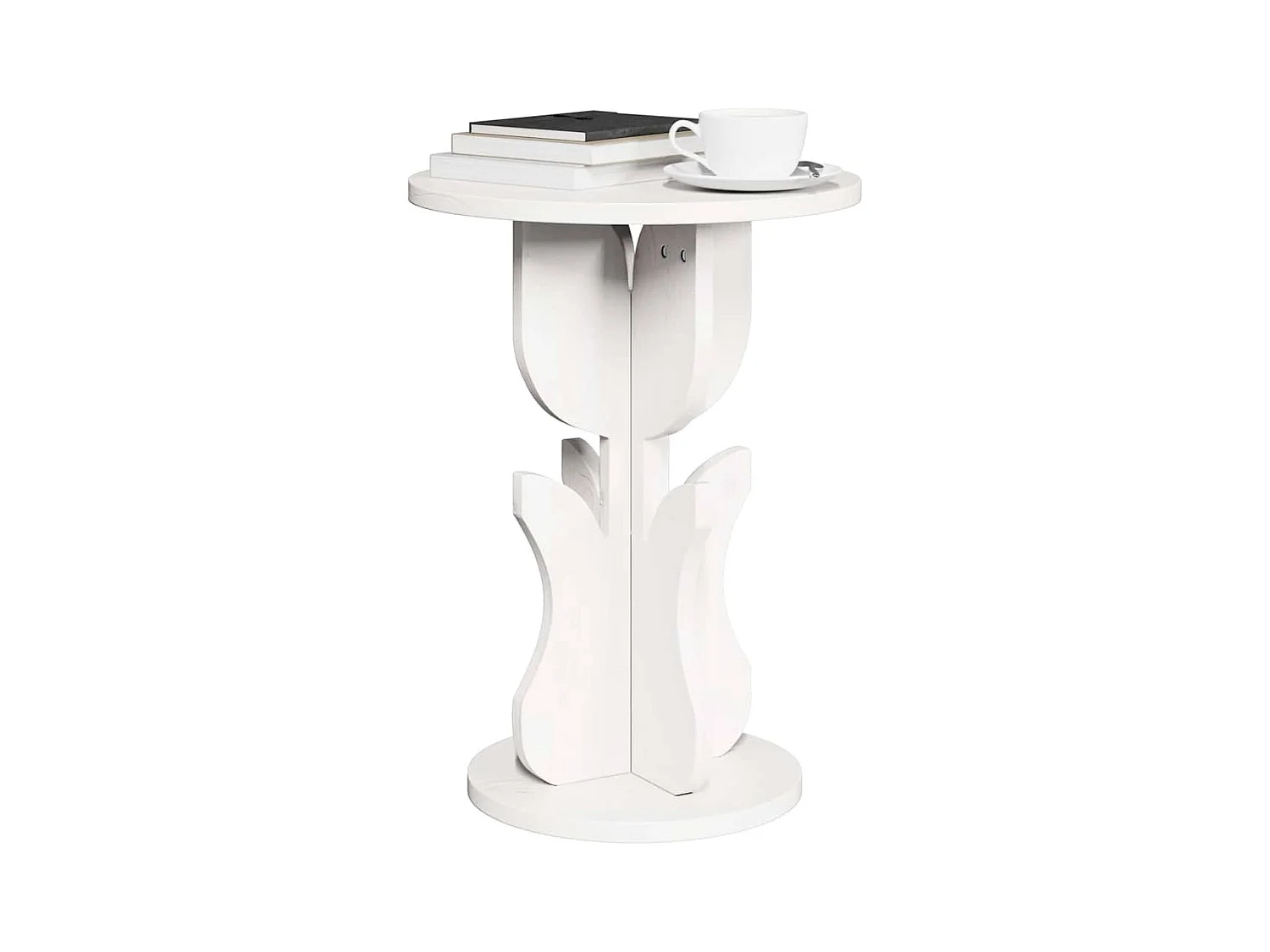 Table d'appoint Blanc 39.5 x 39.5 x 53.5 cm Bois massif en pin