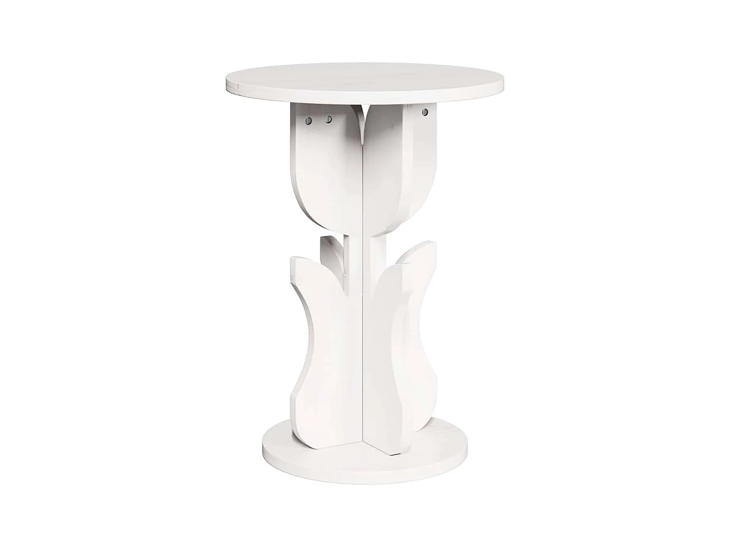 Table d'appoint Blanc 39.5 x 39.5 x 53.5 cm Bois massif en pin