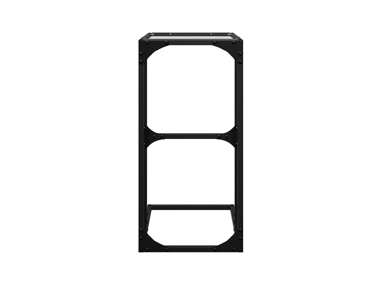 Mesa de apoio com vidro transparente 40x30x61,5 cm aço