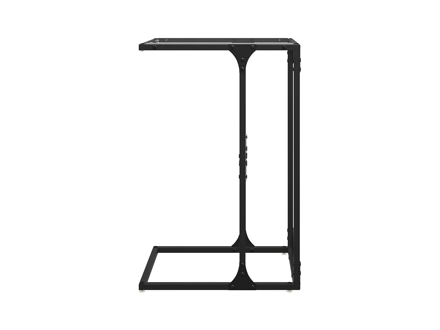 Mesa de apoio com vidro transparente 40x30x61,5 cm aço