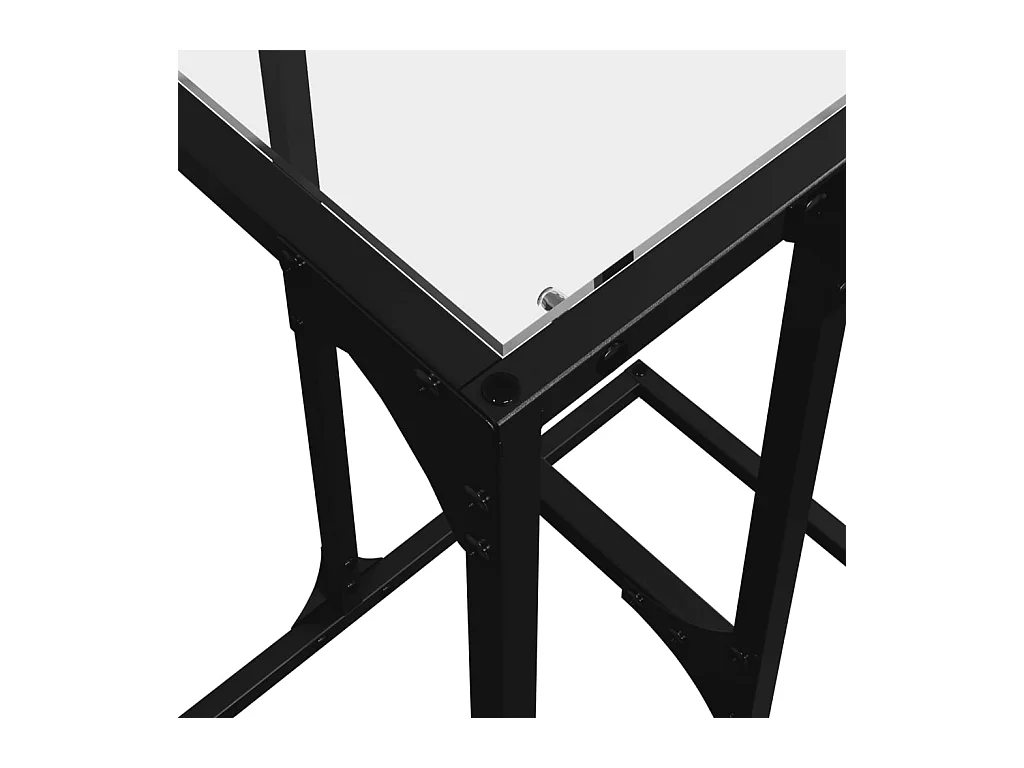 Mesa de apoio com vidro transparente 40x30x61,5 cm aço