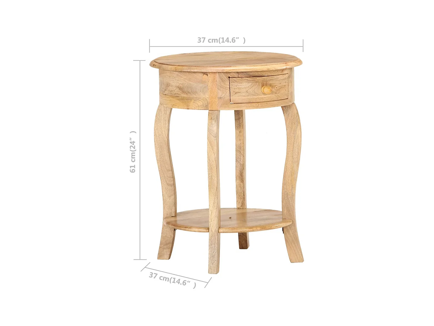 Table d'appoint 37x37x61 cm Bois de manguier massif