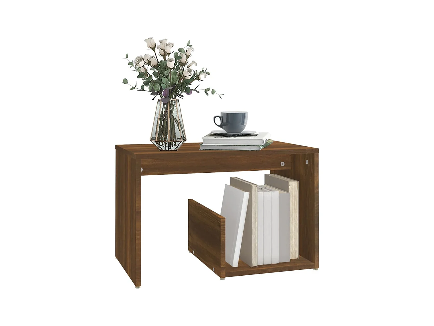 Mesa de apoio 59x36x38 cm derivados madeira carvalho castanho